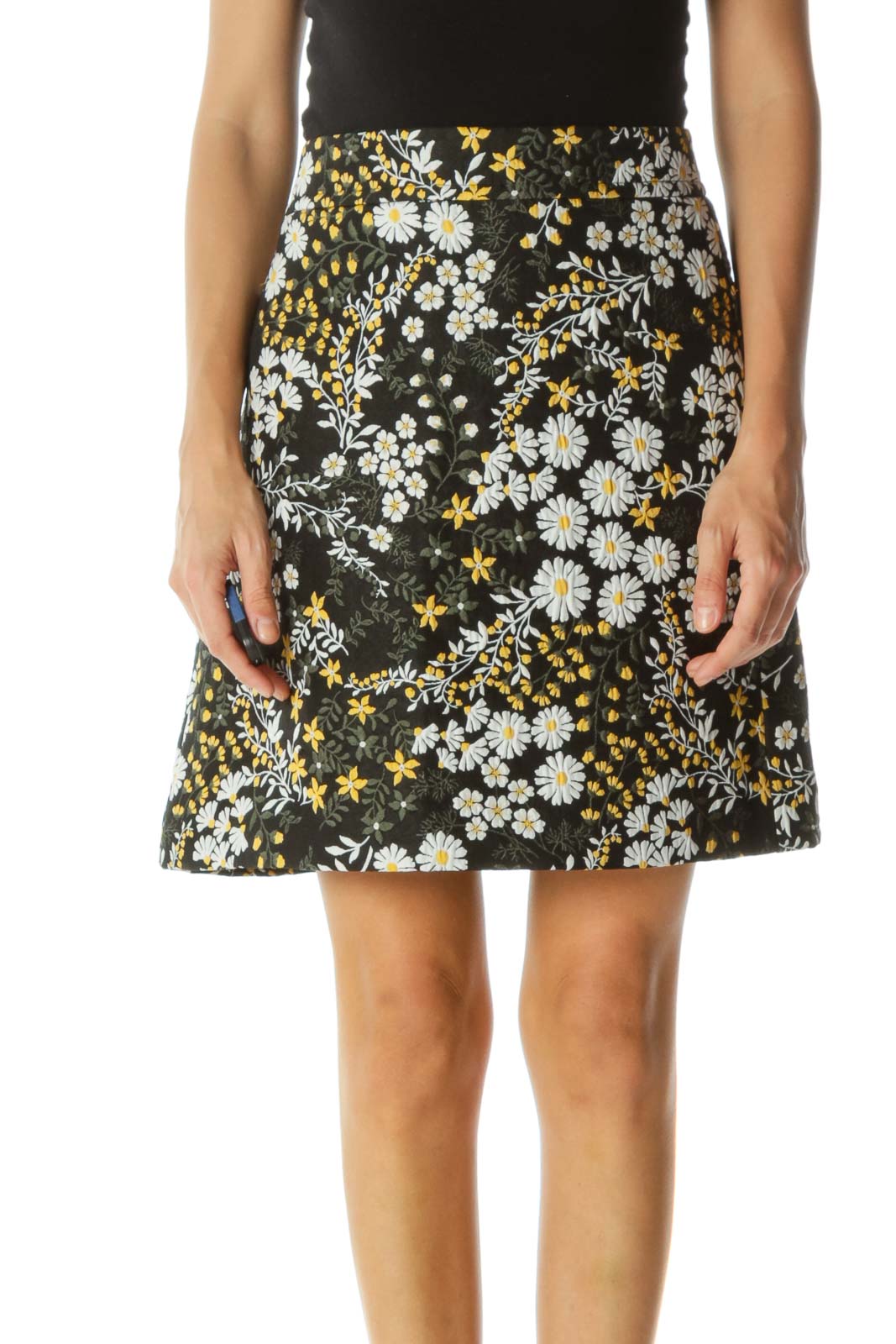 yellow plaid skirt loft
