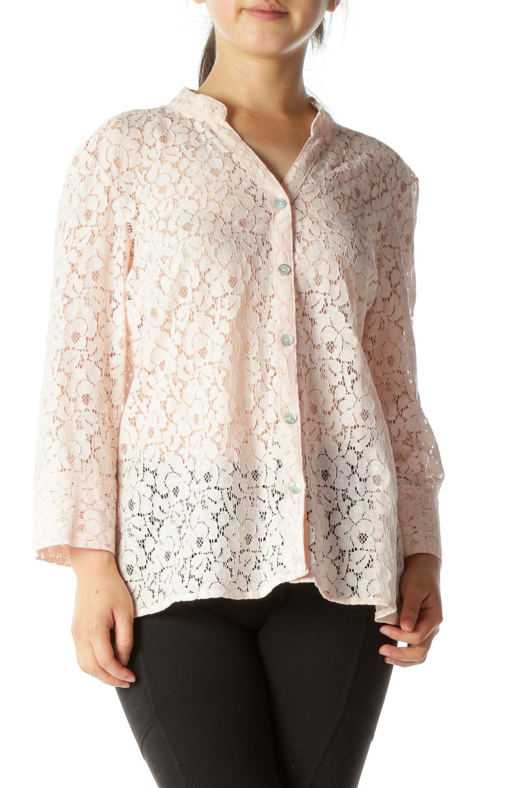 Pink Lace Shirt Front