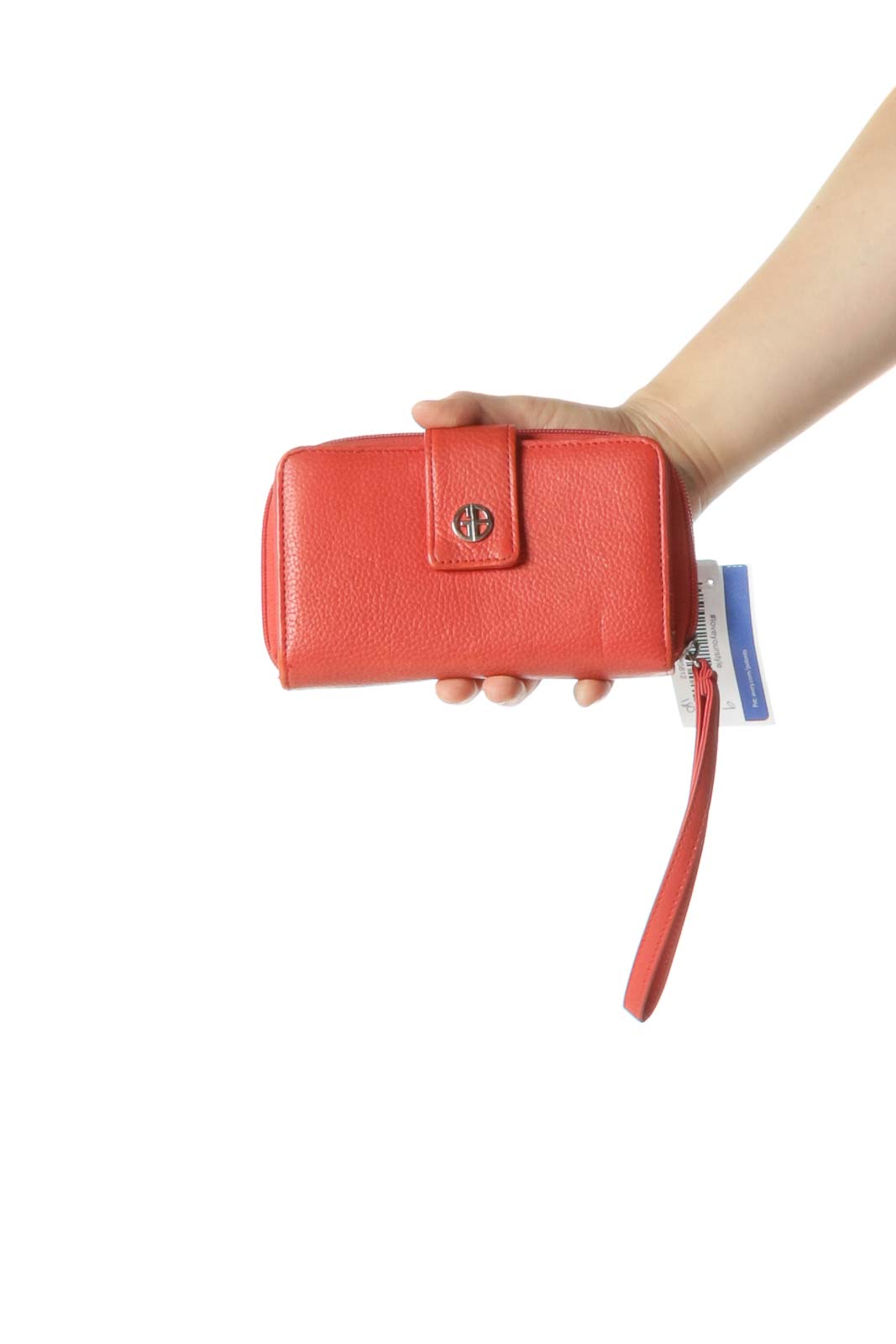 Orange Wristlet with Inner Wallet Front