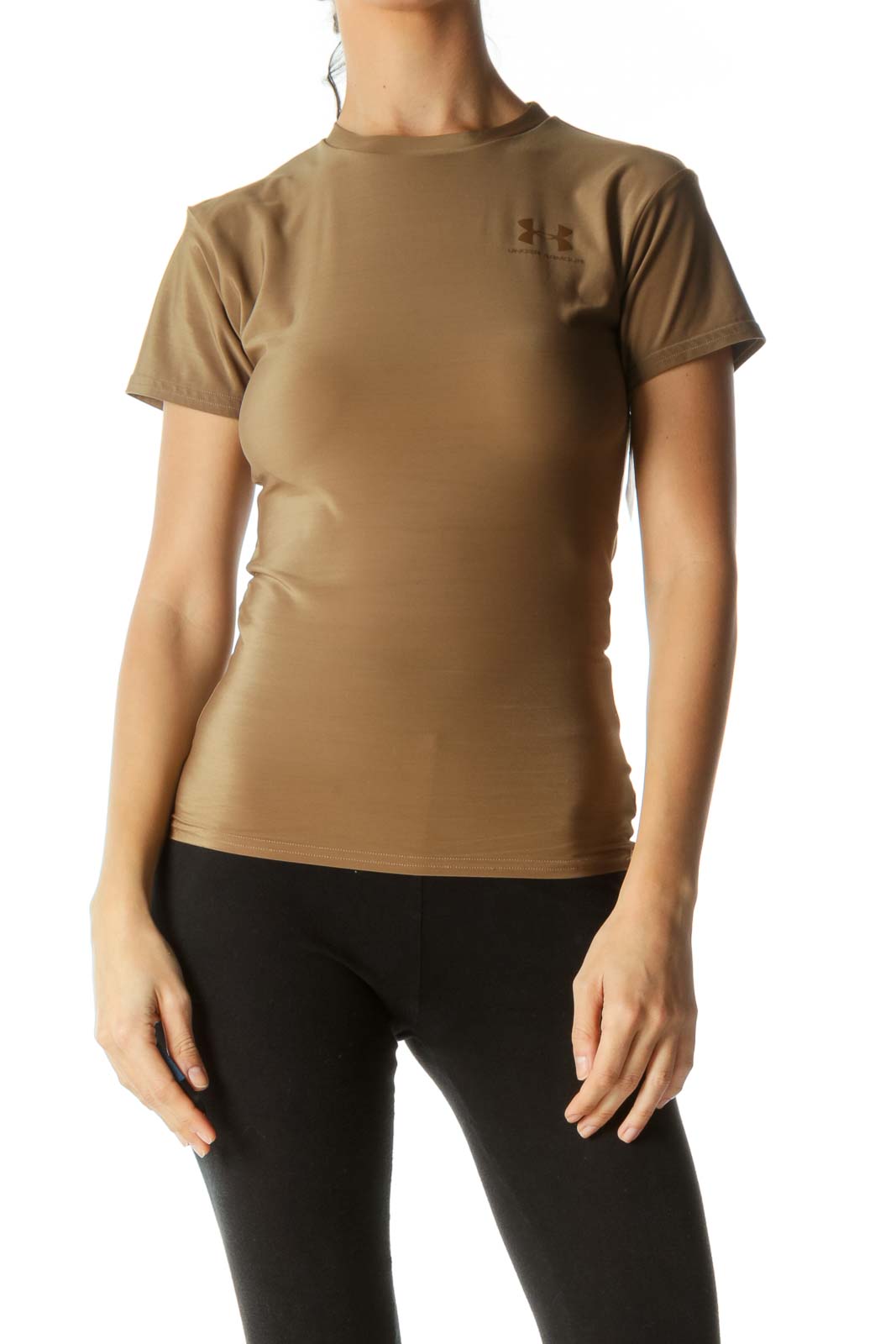 Brown Lightweight Logo Sporty Top Front