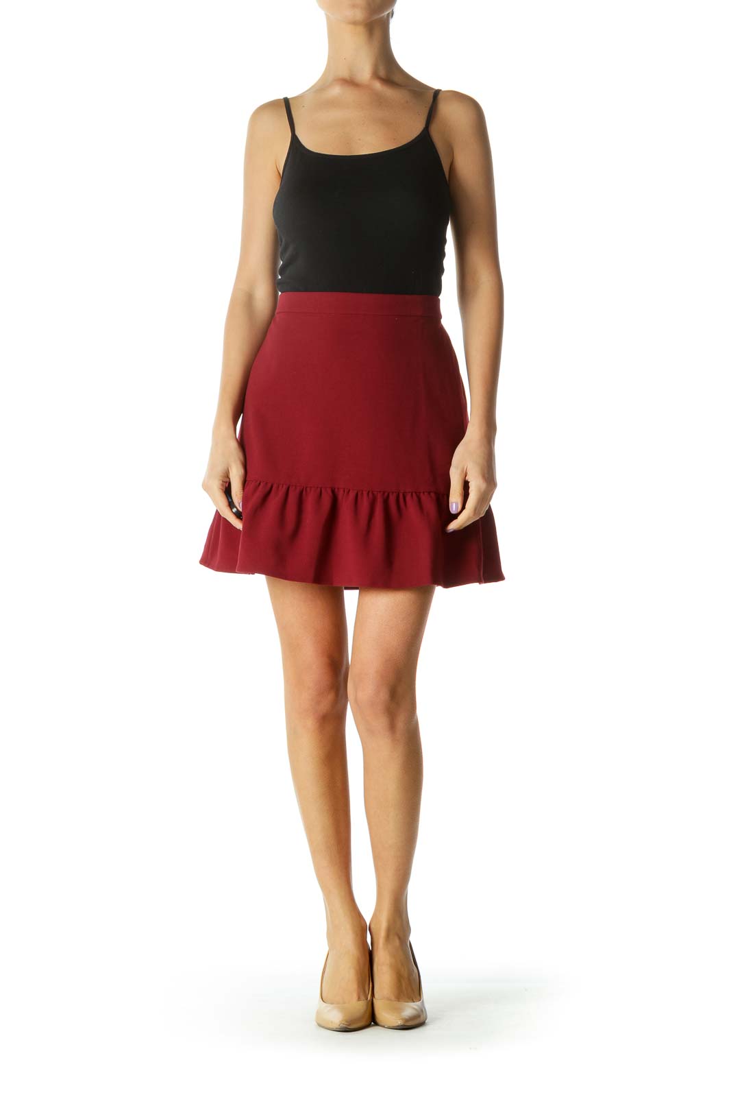 J crew burgundy clearance skirt