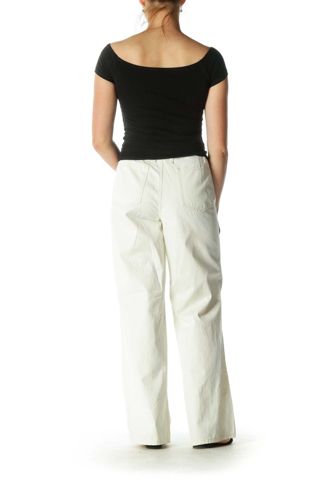 off white wide leg pants