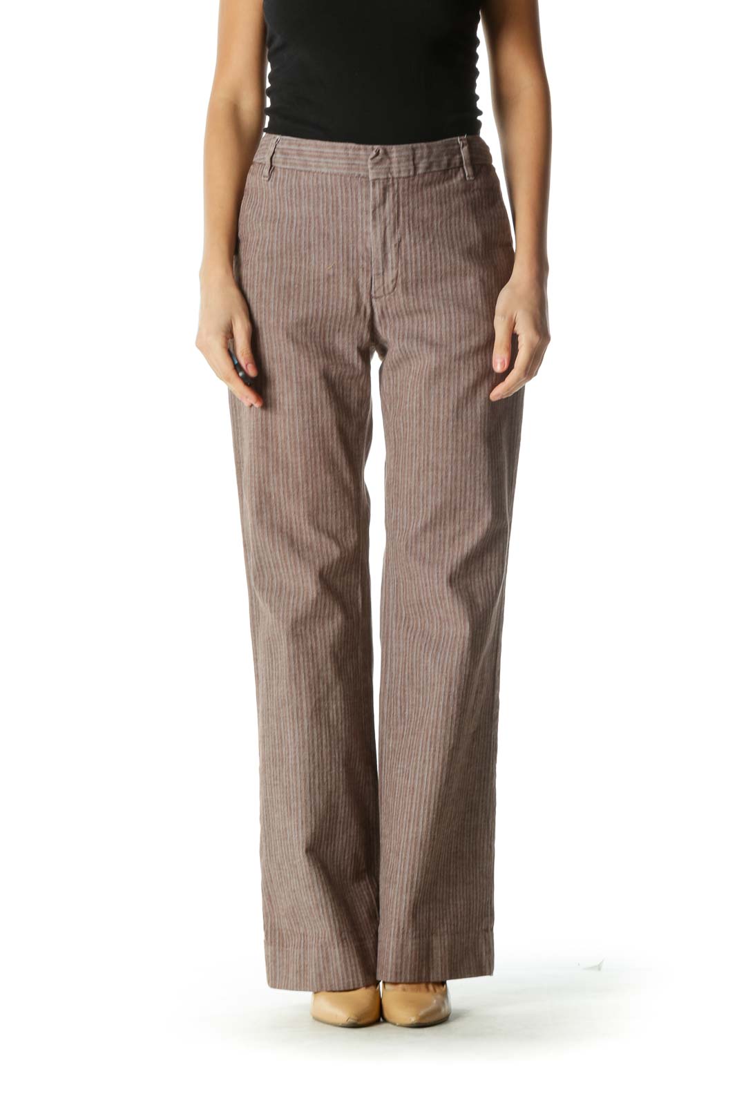 wide leg brown corduroy pants