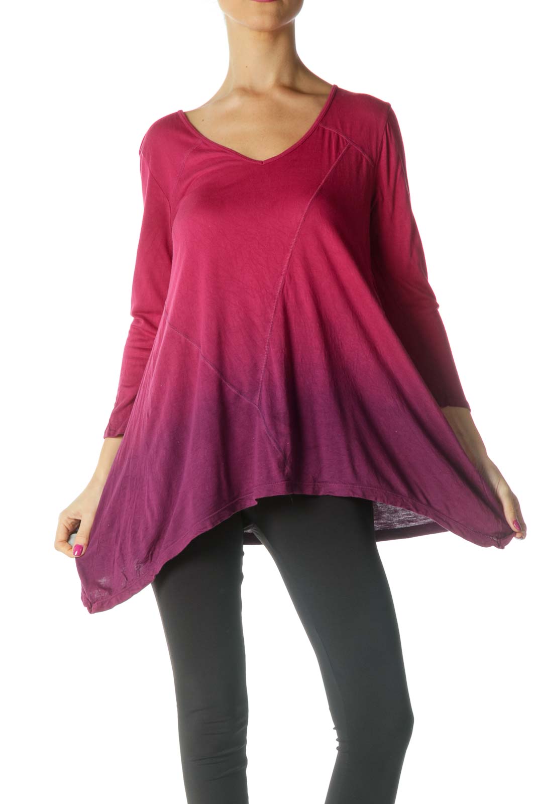 Pink Solid Blouse Front