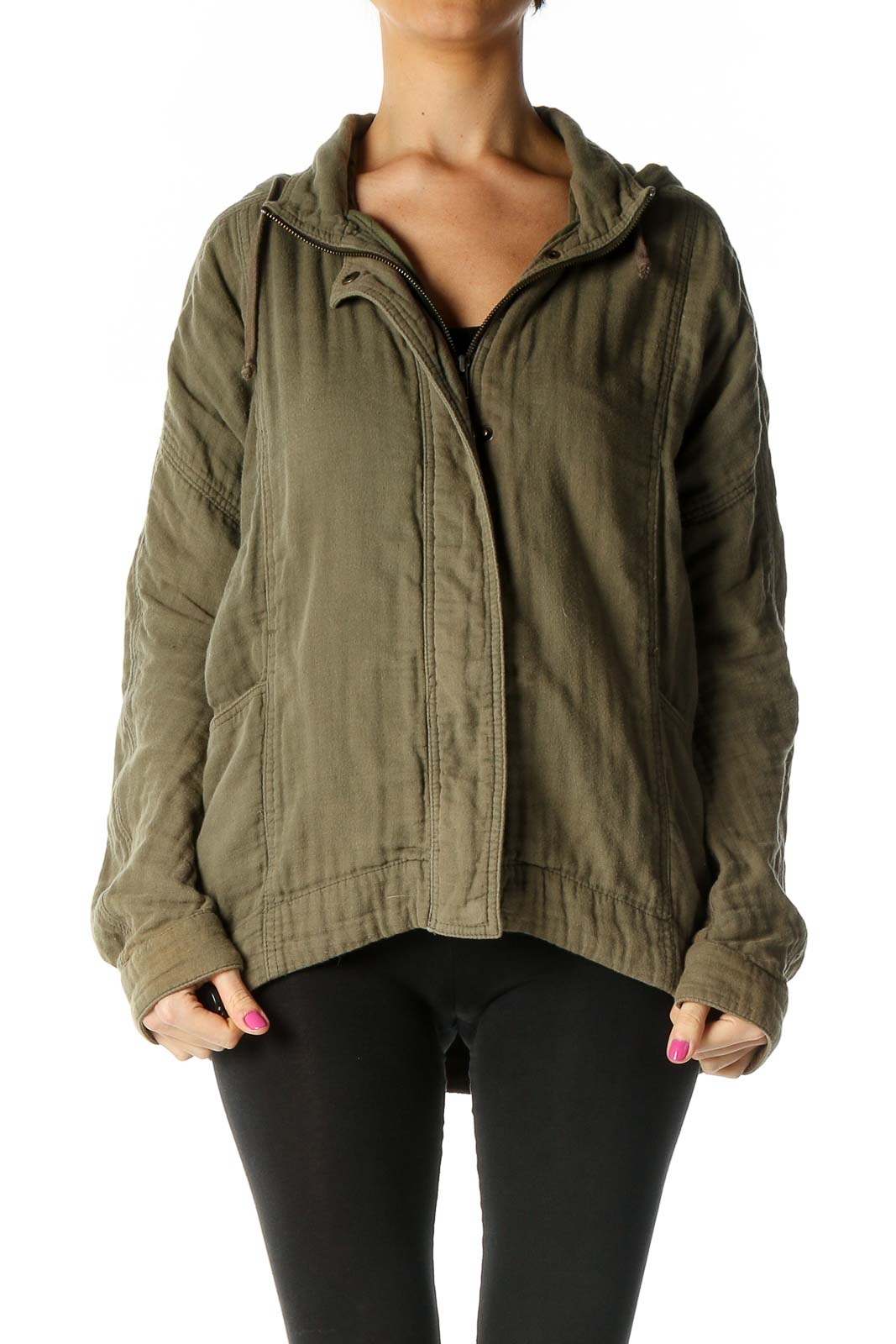 Green Military Jacket Front