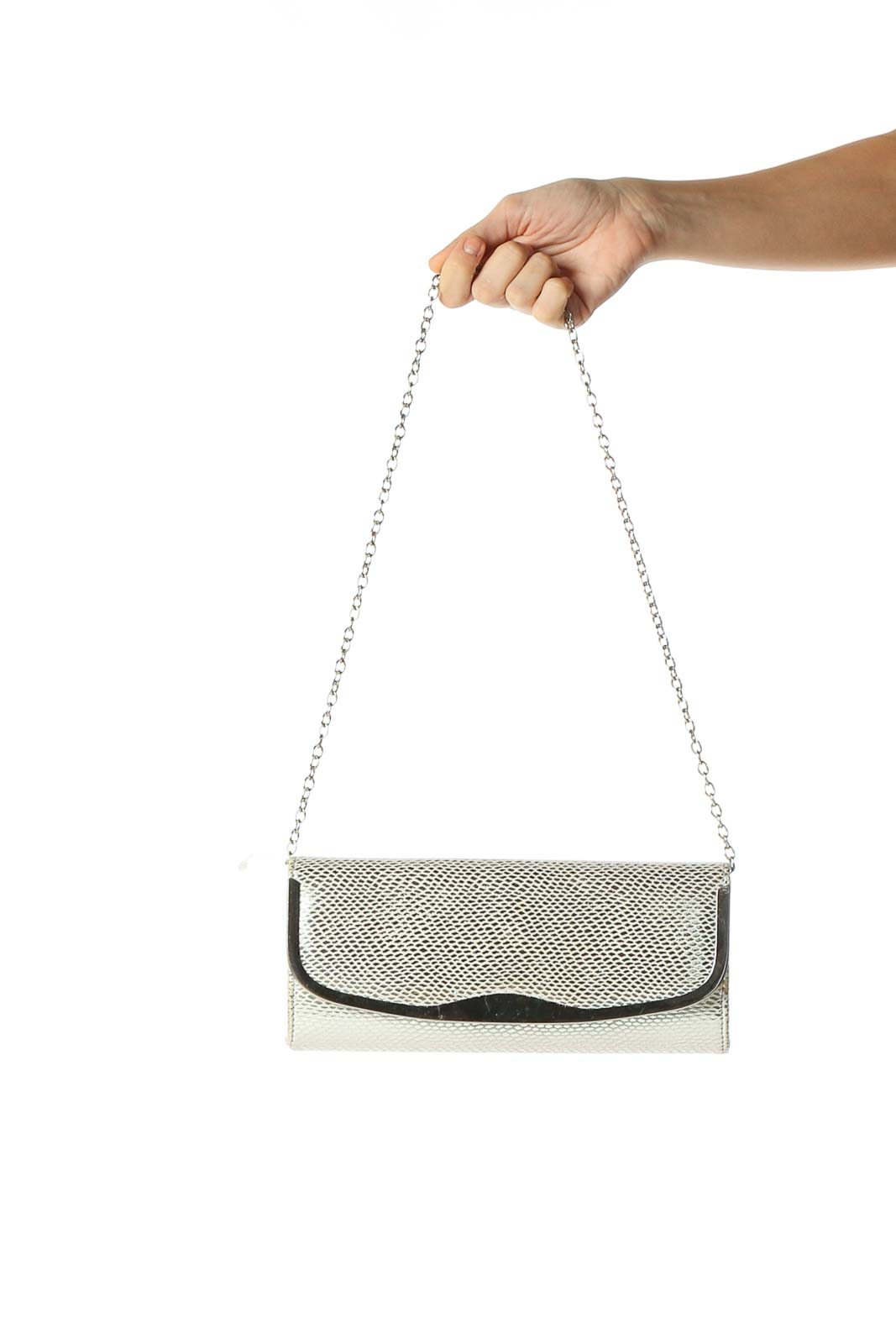 White Clutch Bag Front