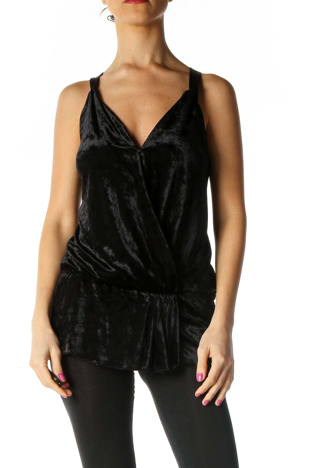 V-Neck Velvet Camisole Top