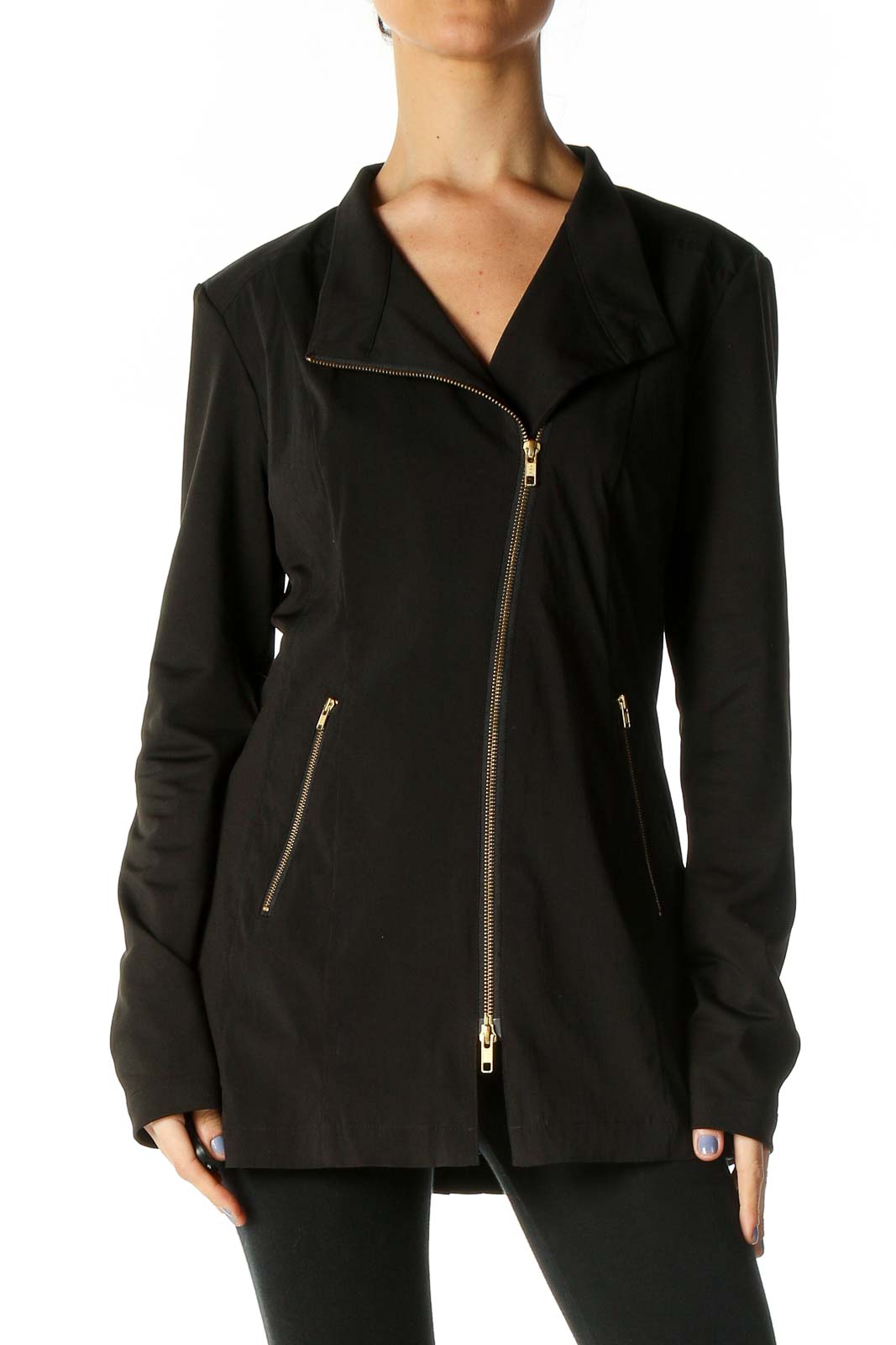 Black Bomber Jacket Front