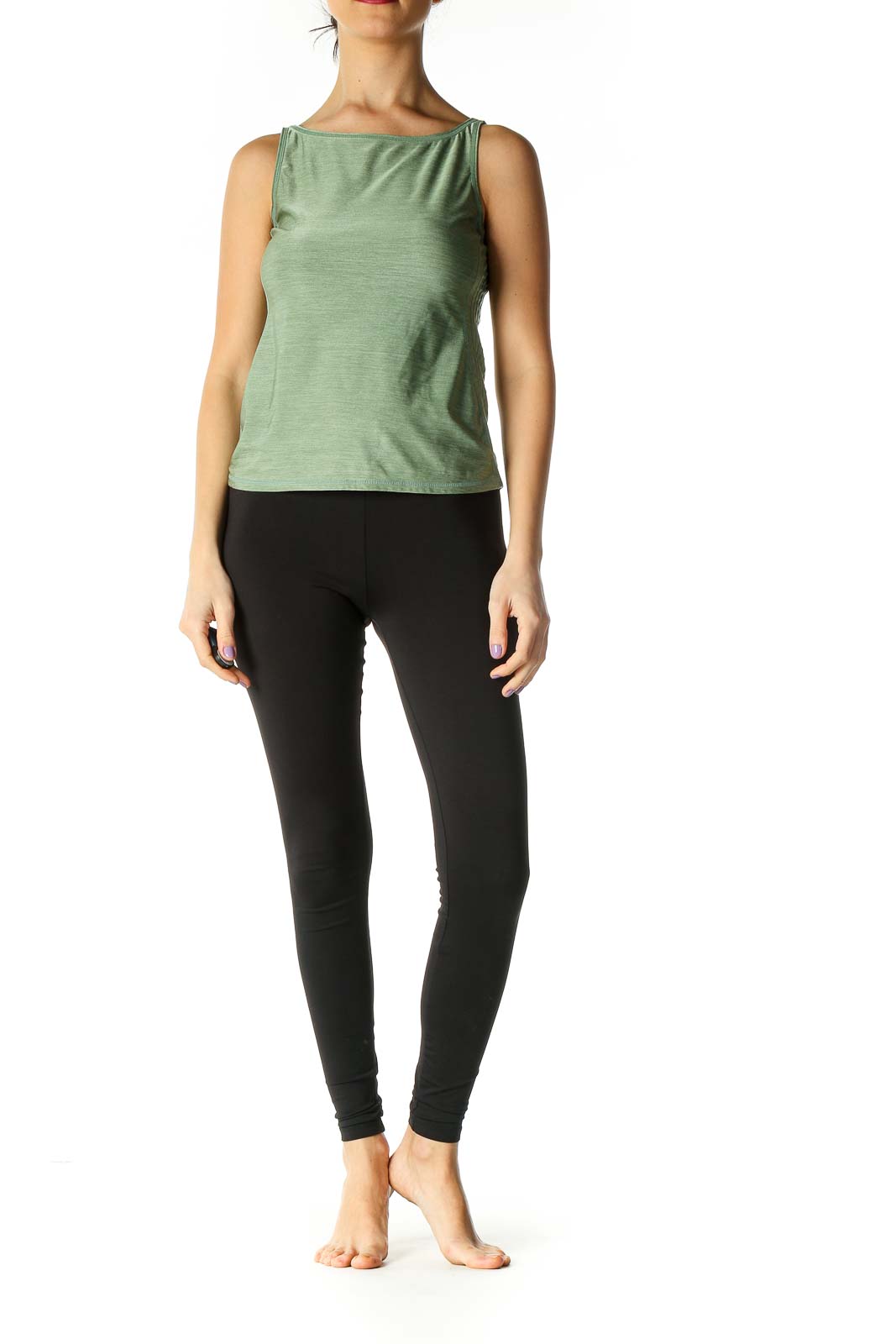 Zella - Black Cropped Activewear Mesh Detail Leggings Unknown