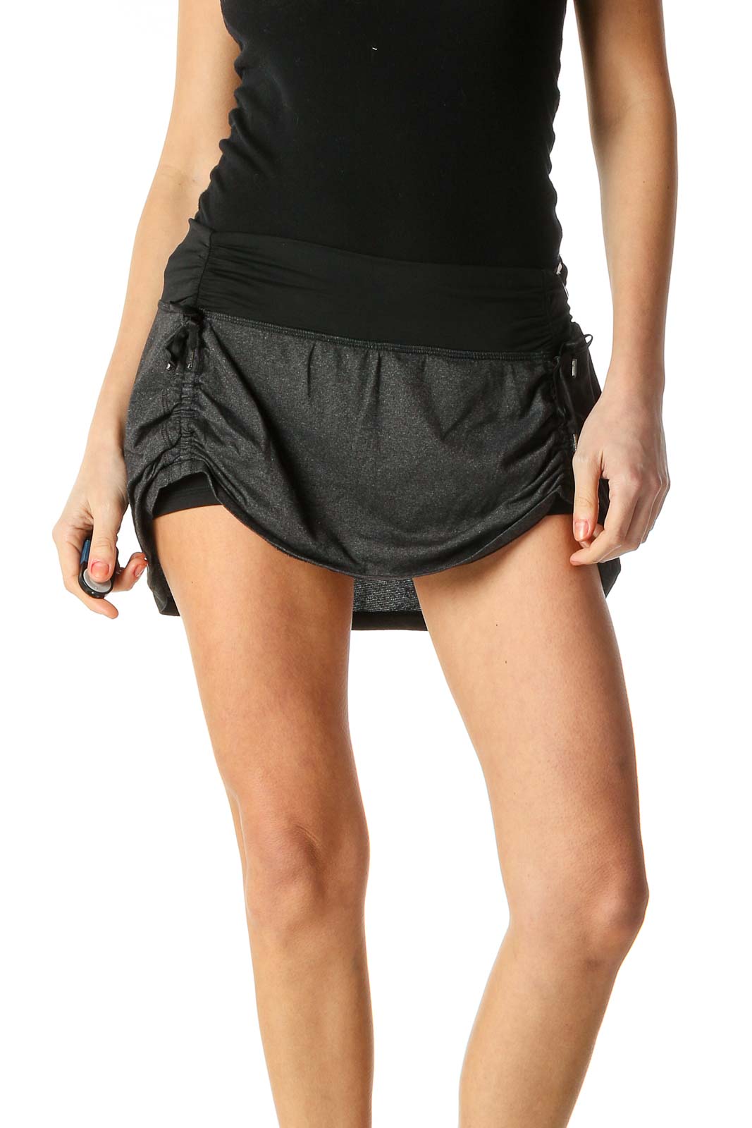Black Activewear Shorts Front