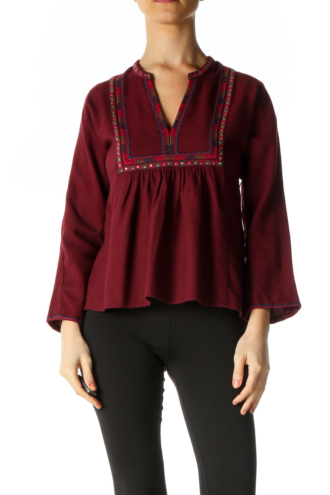 madewell red blouse