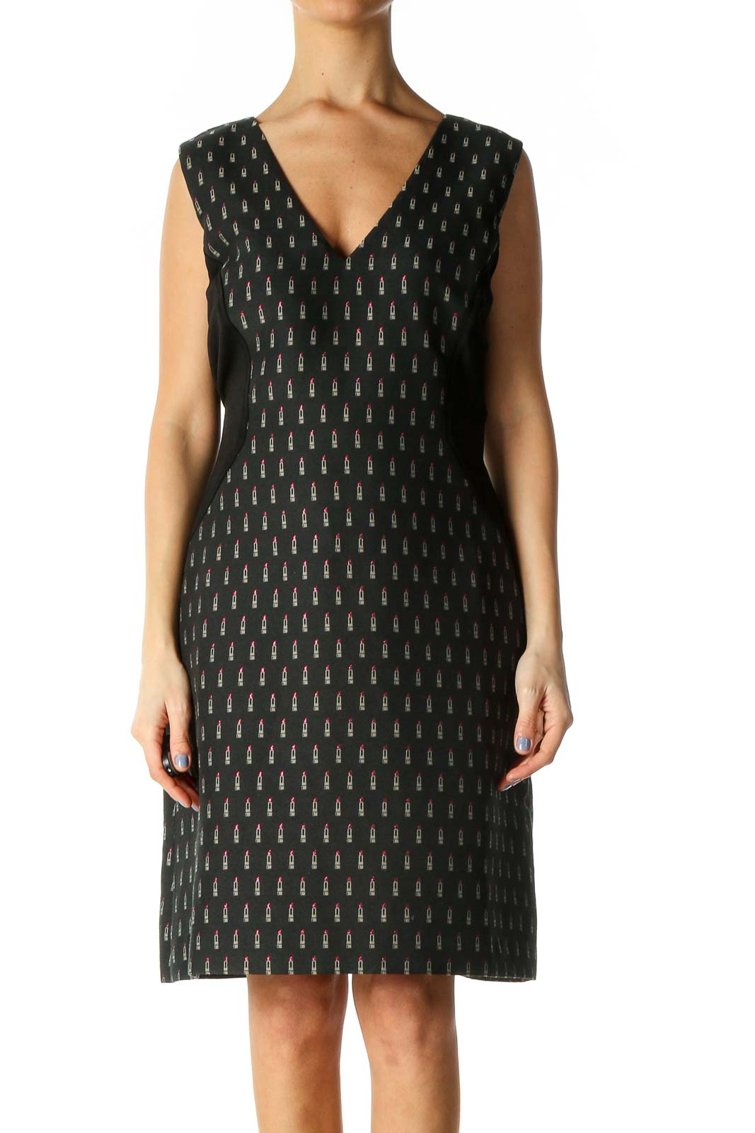 Black Casual A-Line Dress Front