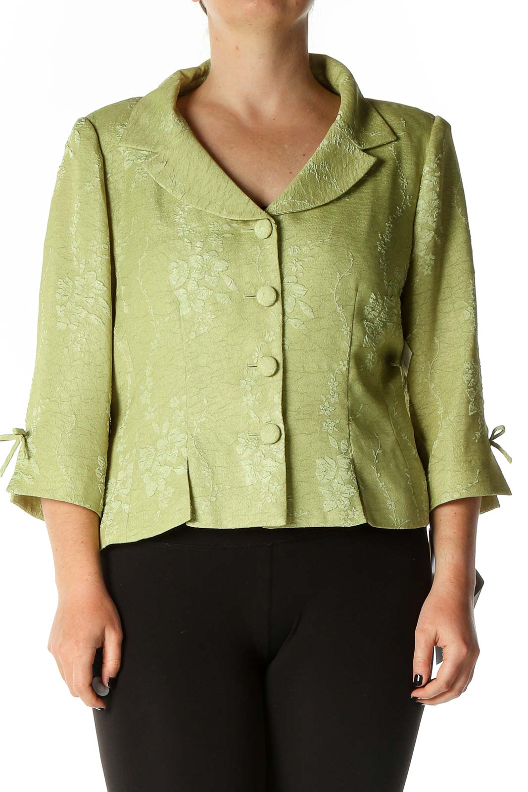 Green Embroidered Jacket Front