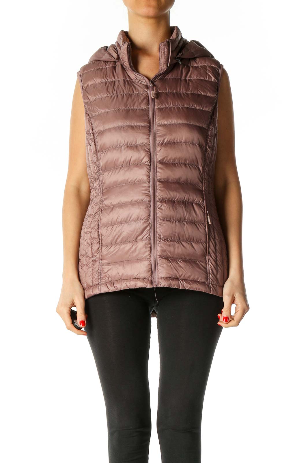 Pink Quilted Vest Front