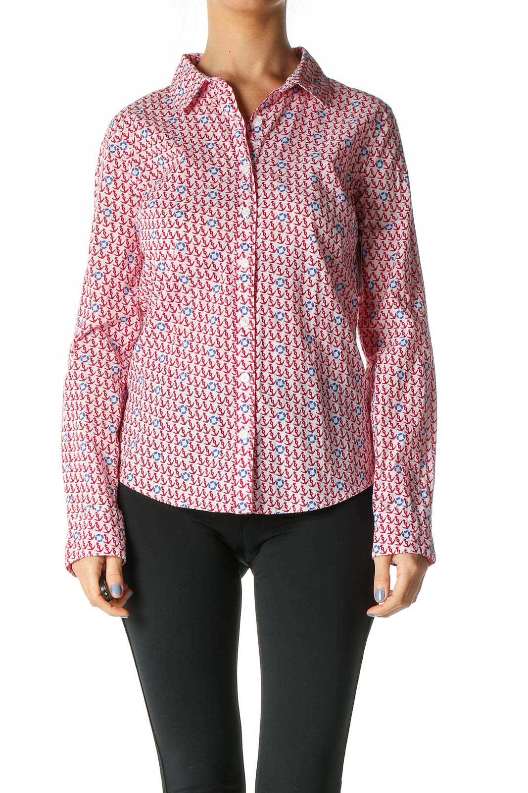 Red Object Print All Day Wear Shirt Front