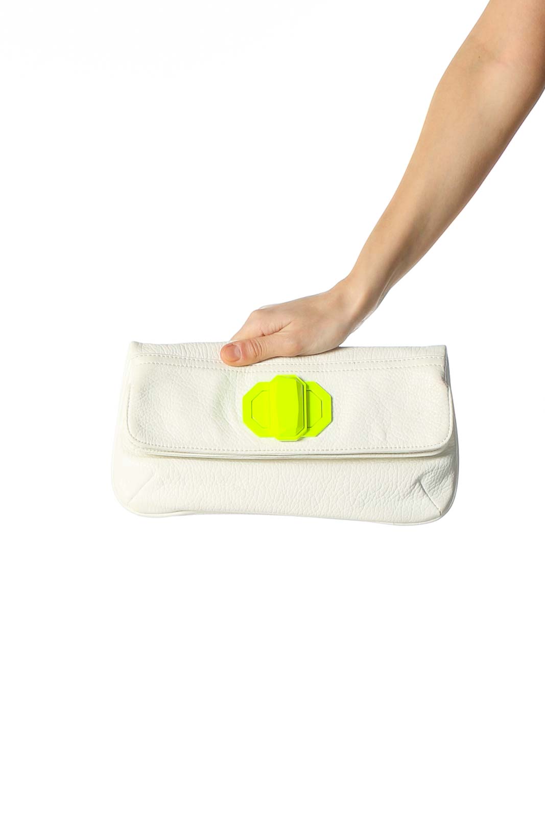 White Clutch Bag Front