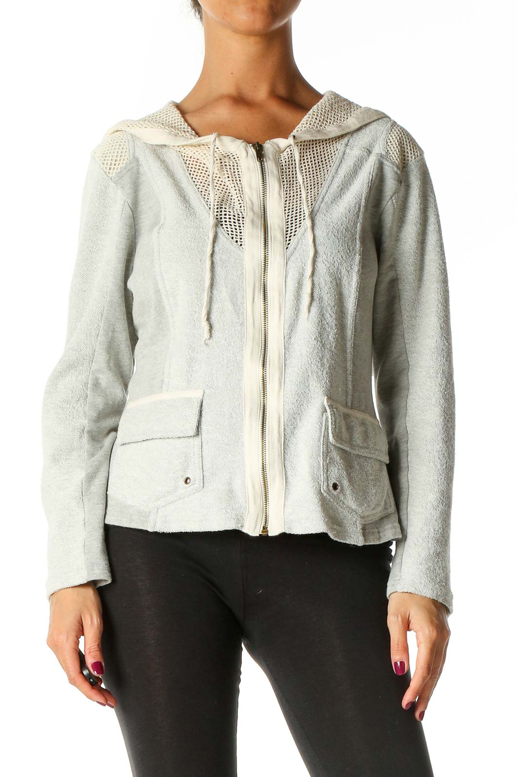 Gray Motorcycle Jacket Front
