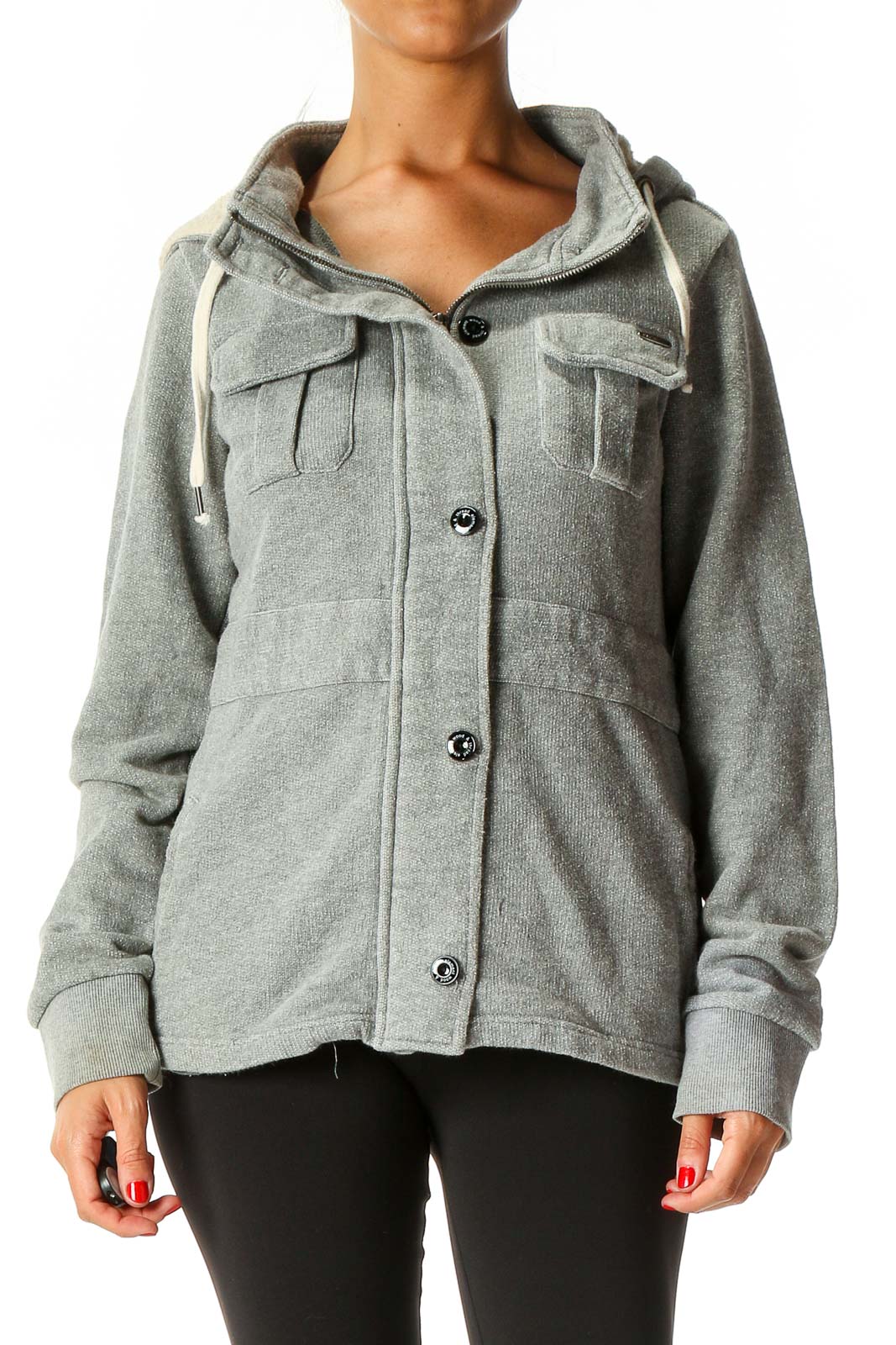 Gray Windbreaker Jacket Front