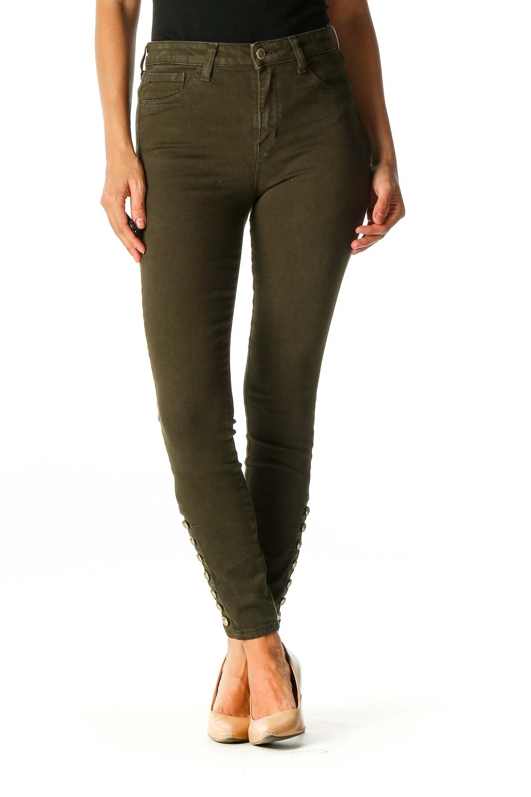 Green Chic Skinny Jeans Front
