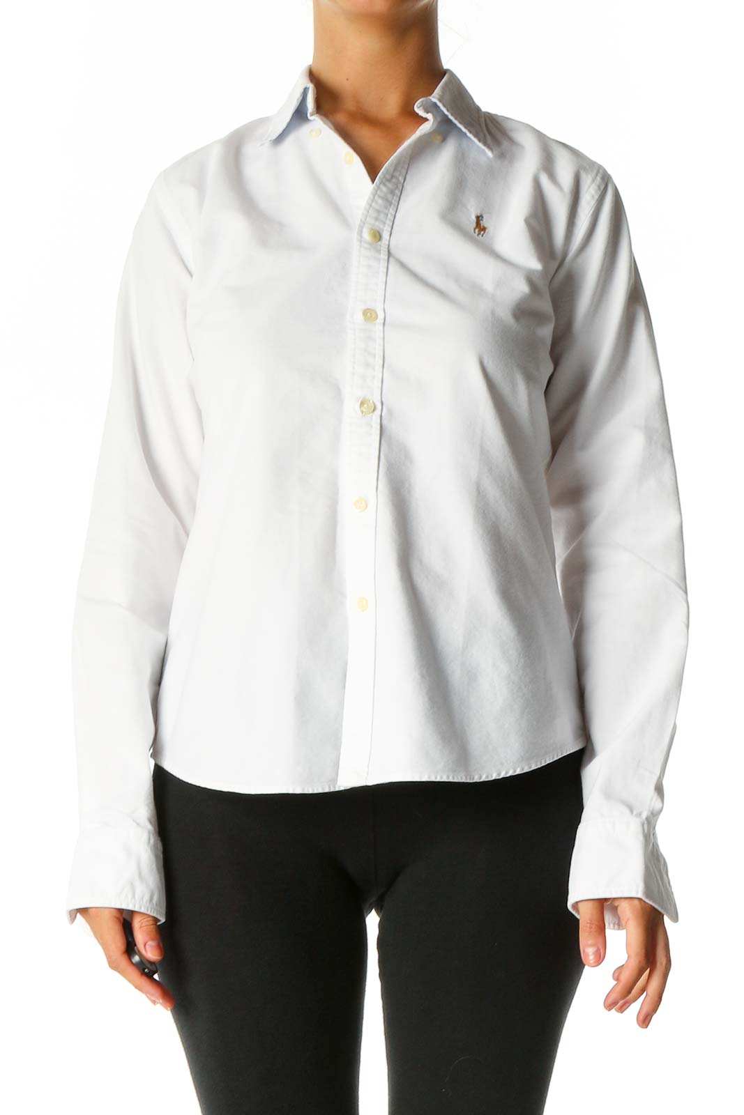 White Solid Formal Shirt Front