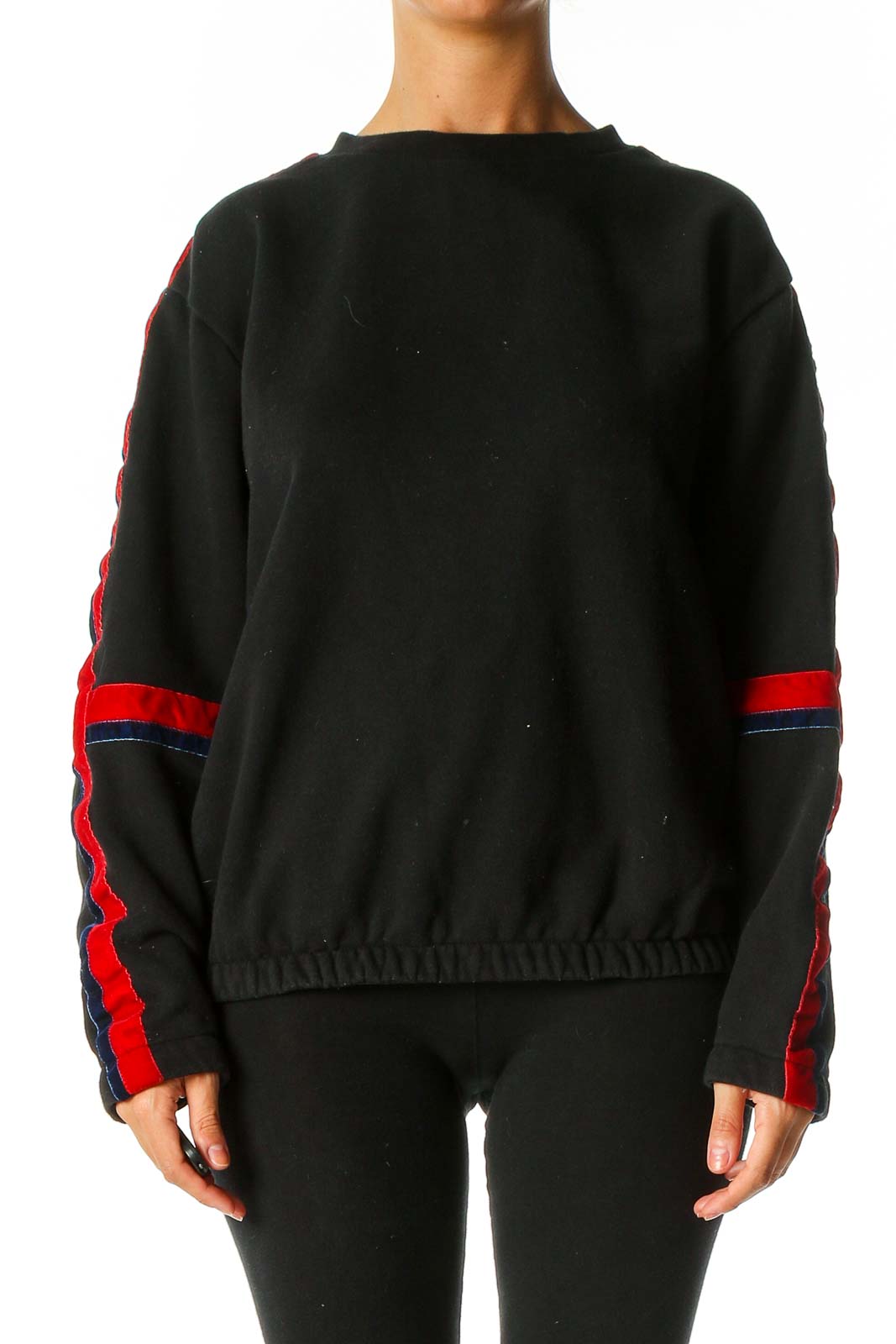 Black Colorblock Sweatshirt Front