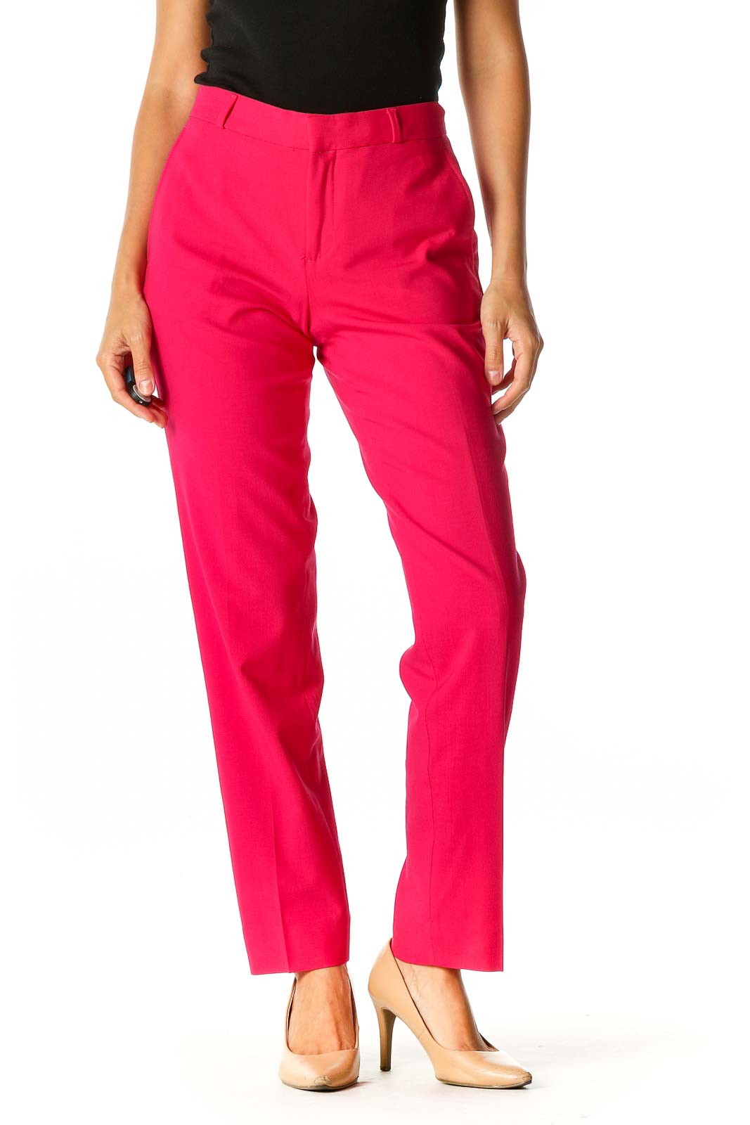 Pink Classic Trousers Front