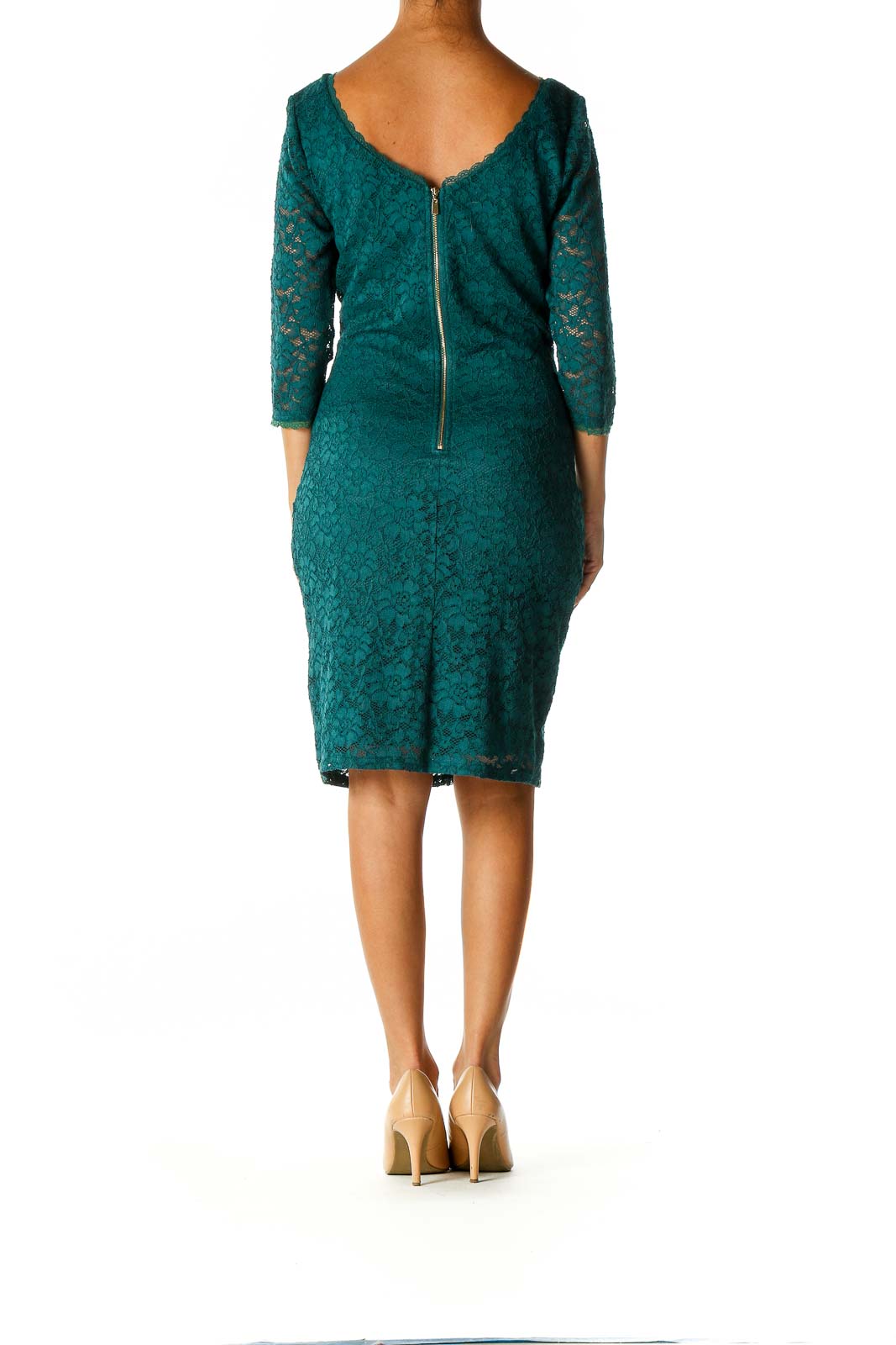 Green lace shift outlet dress