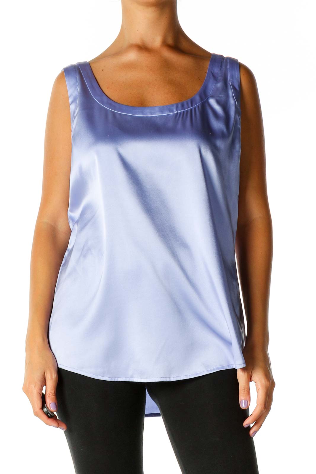 Purple Solid Classic Tank Top Front