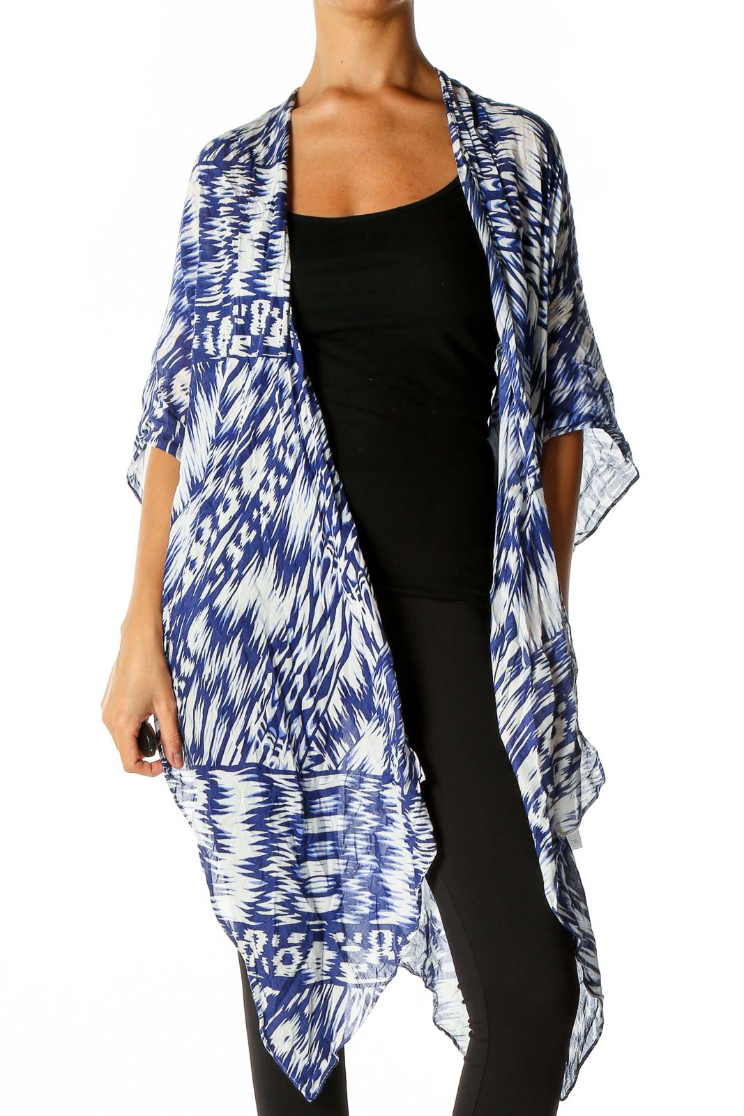 Blue Printed Coverup Front