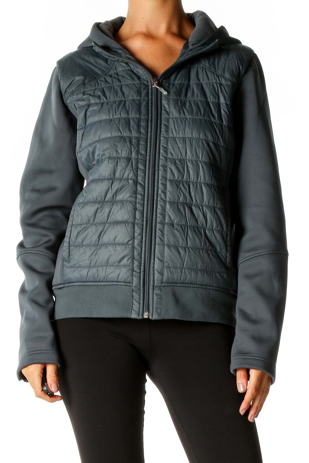 Gray Puffer Jacket Front