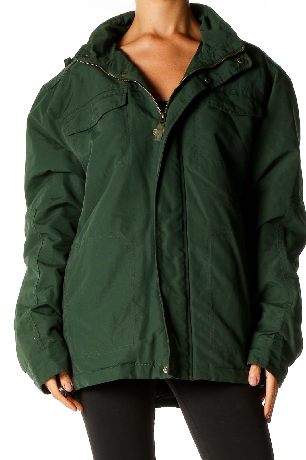 Green Windbreaker Jacket Front