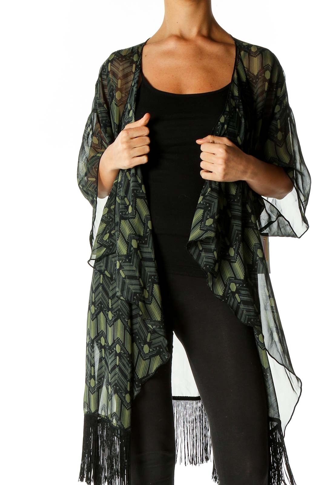 Green Cardigan Front