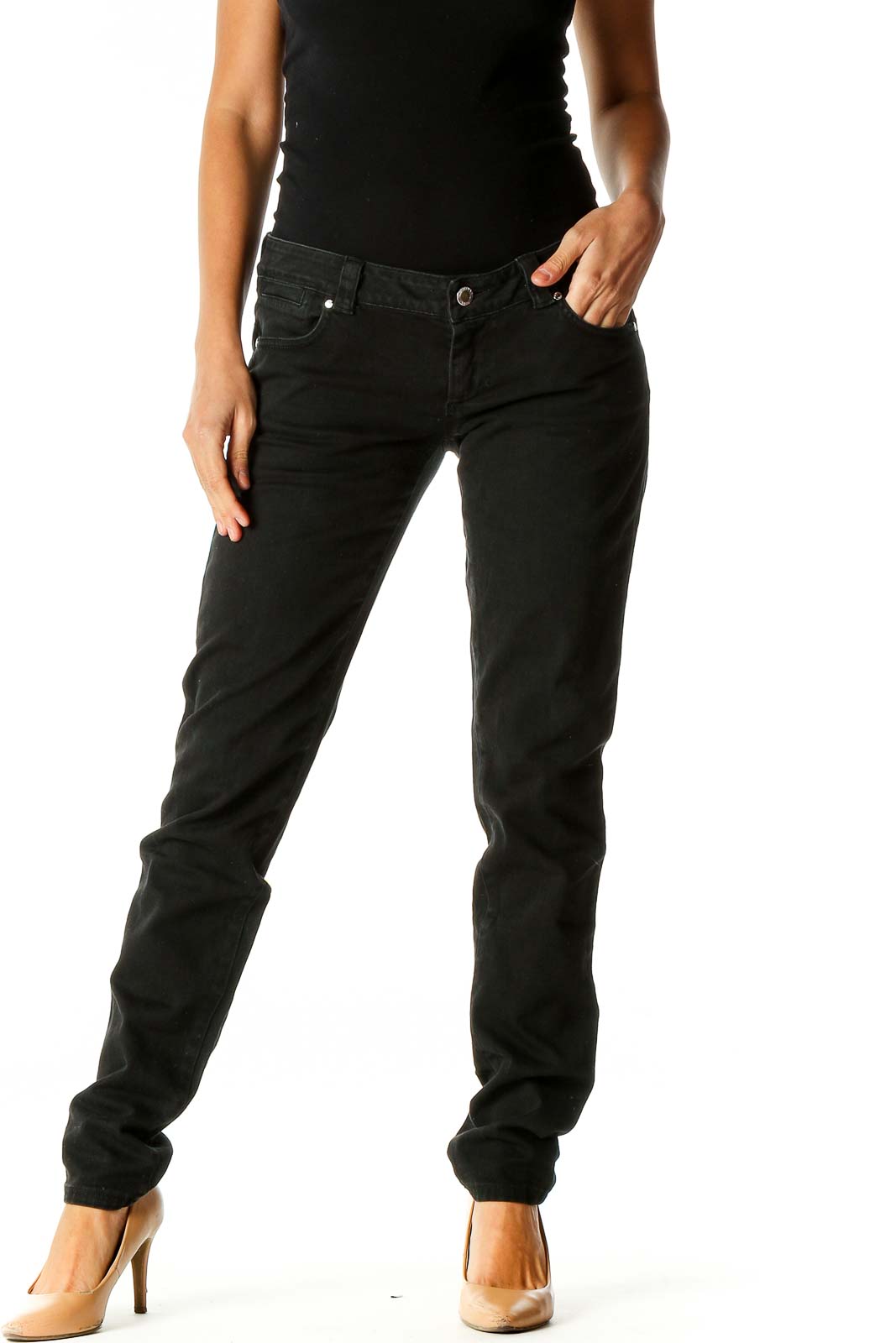 Sportmax - Black Straight Leg Jeans Cotton Elastane | SilkRoll