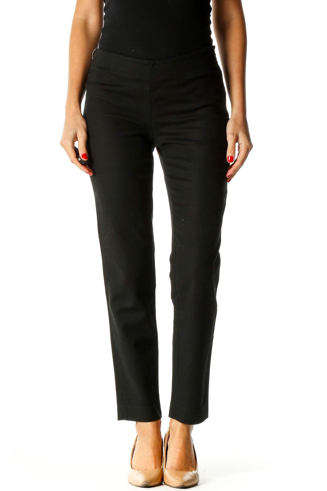 Black All Day Wear Trousers Front