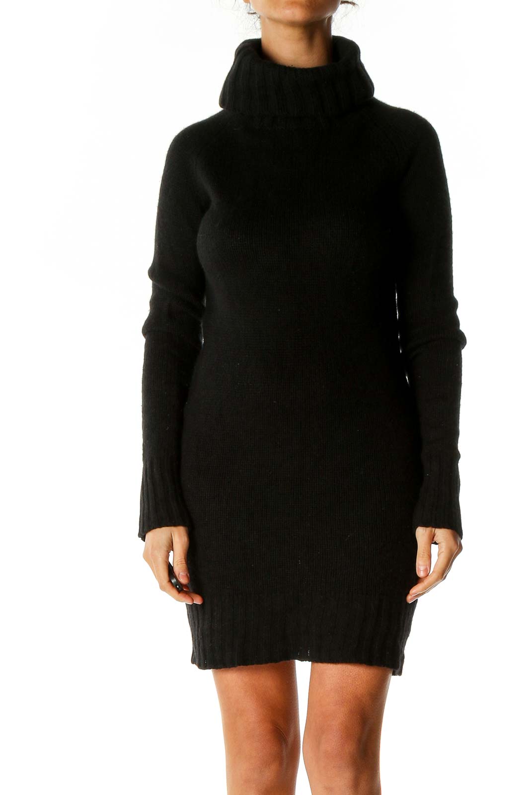 Theory - Black Textured Classic Sheath Dress Cashmere | SilkRoll