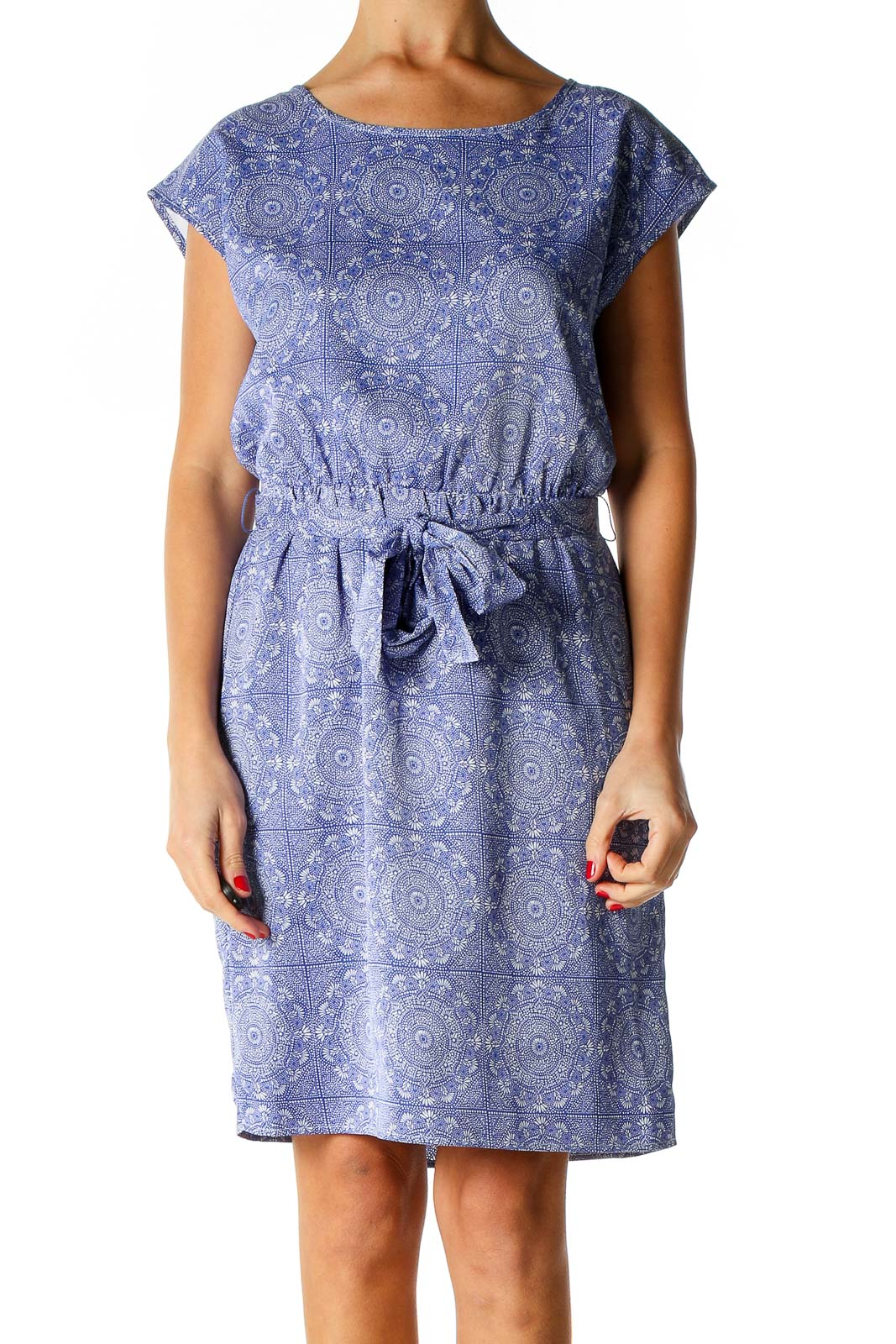 Purple Sequin Day Fit & Flare Dress Front