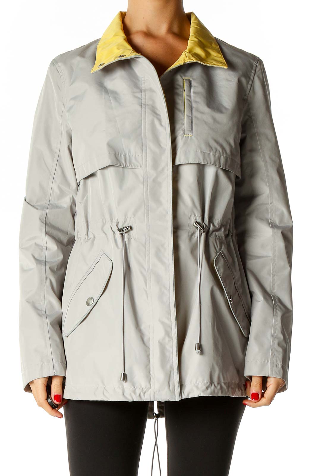 Gray Windbreaker Jacket Front