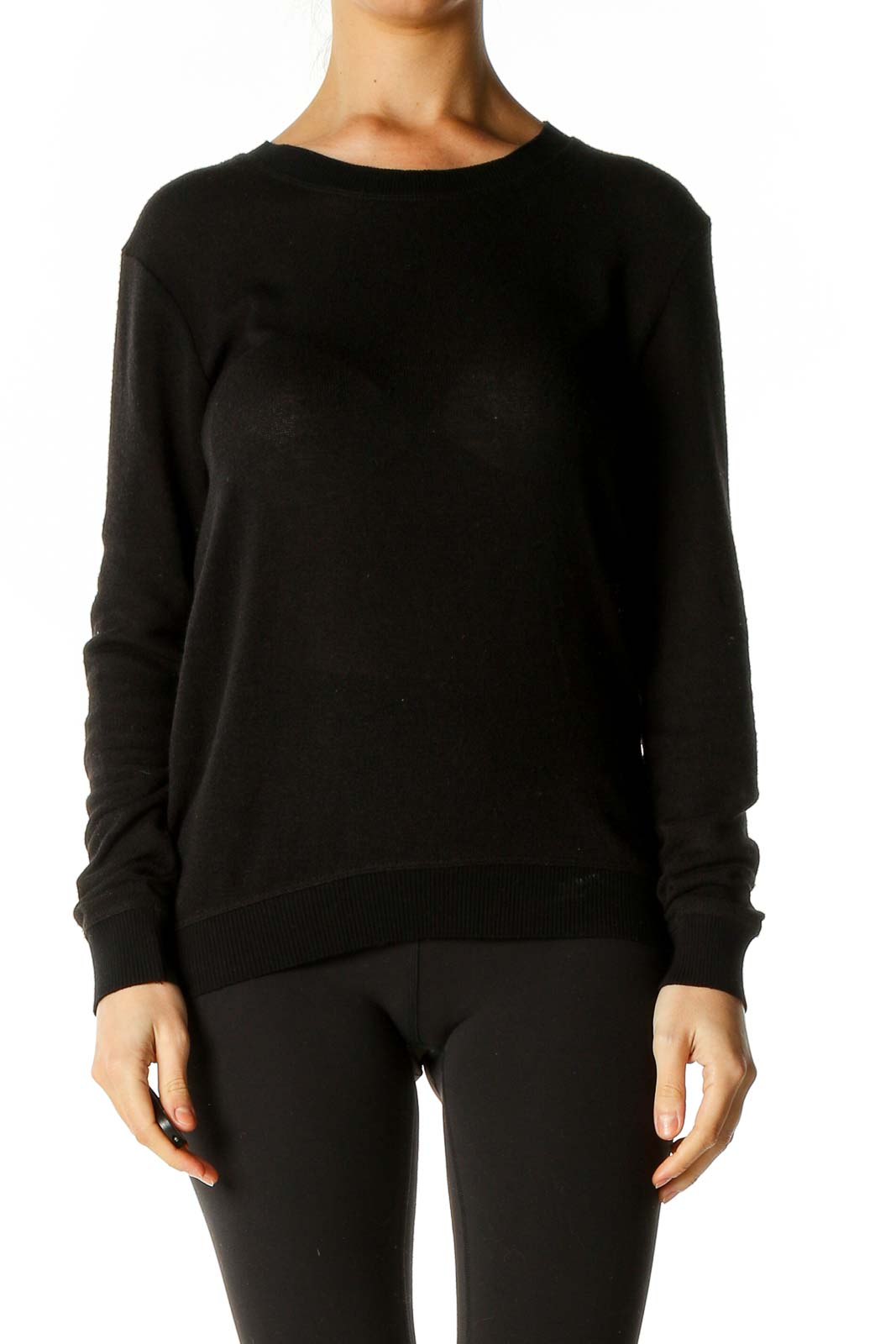 Black All Day Wear Sweater Front