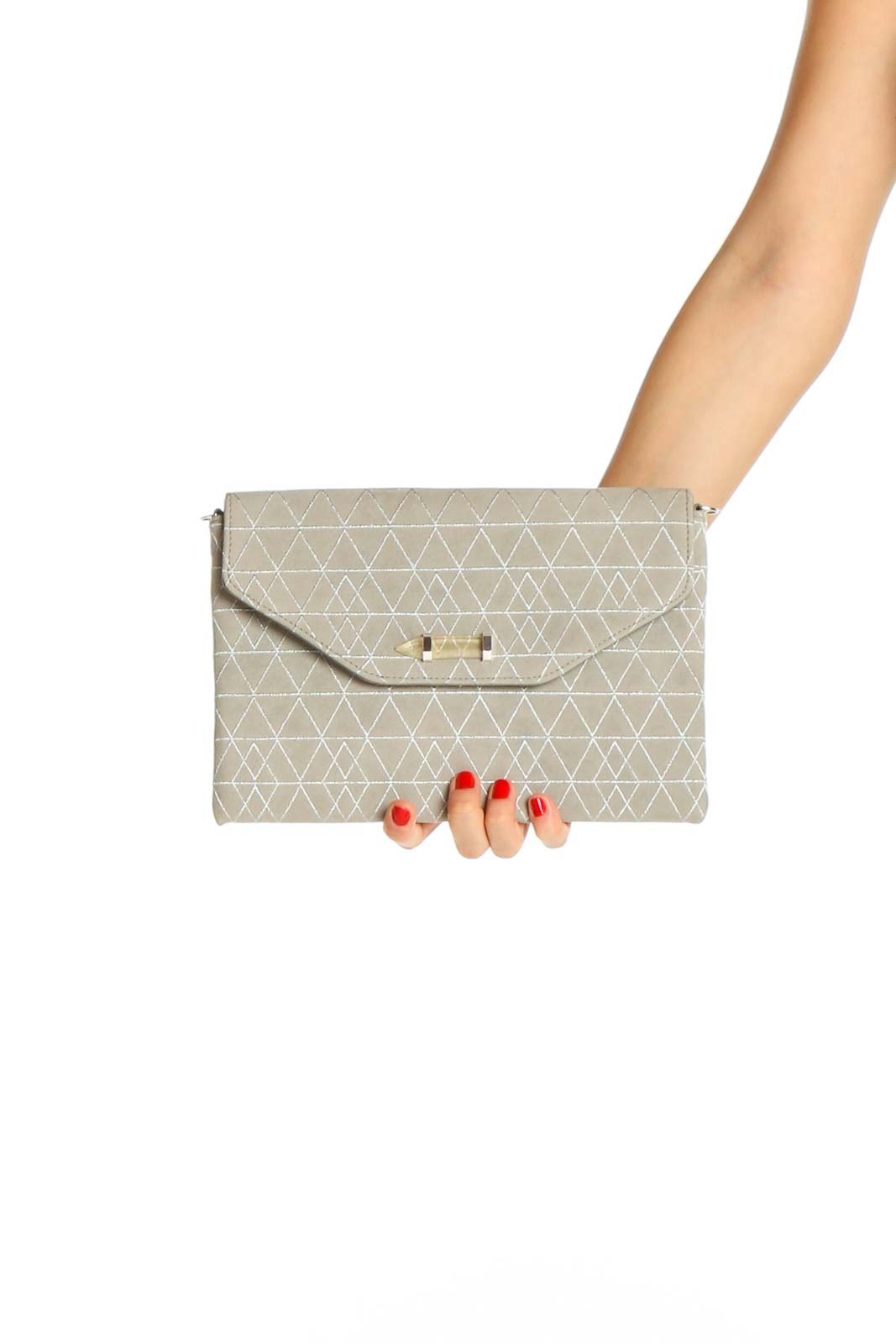 Gray Clutch Bag Front