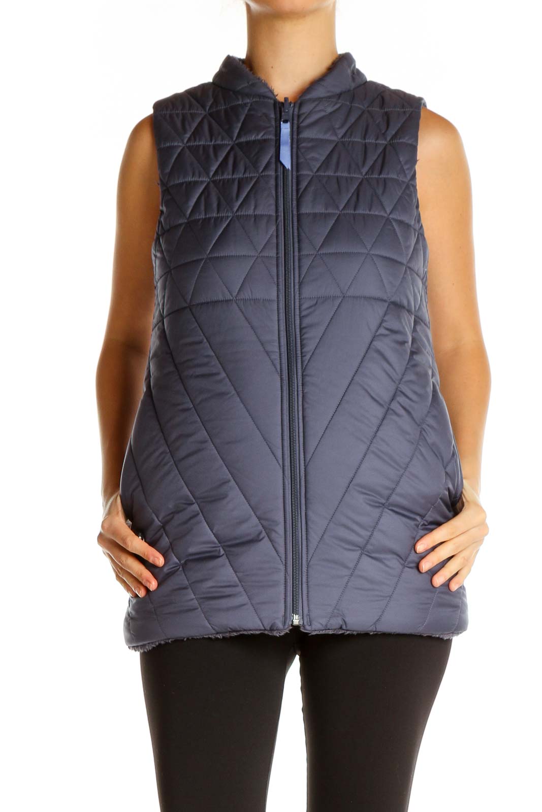 Blue Vest Jacket Front