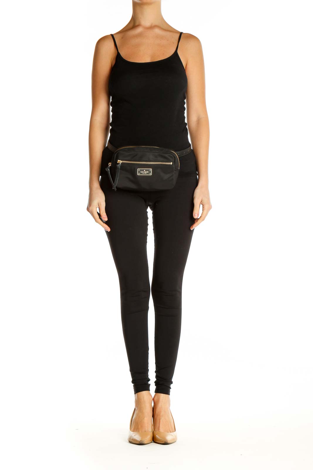 Soledad Leather Belt Bag in Black, with Matte Black Hardware