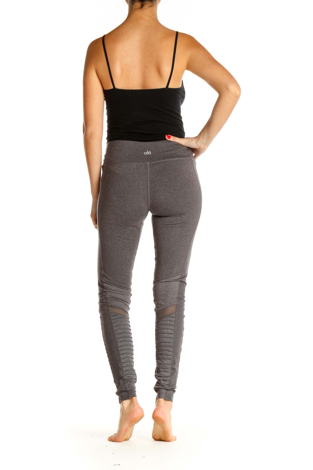 Alo - Gray Textured Activewear Leggings Unknown