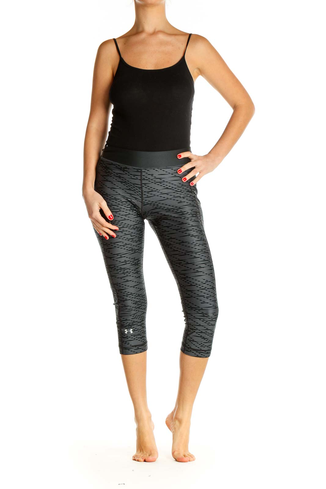 Under Armour - Gray Printed Activewear Leggings Unknown