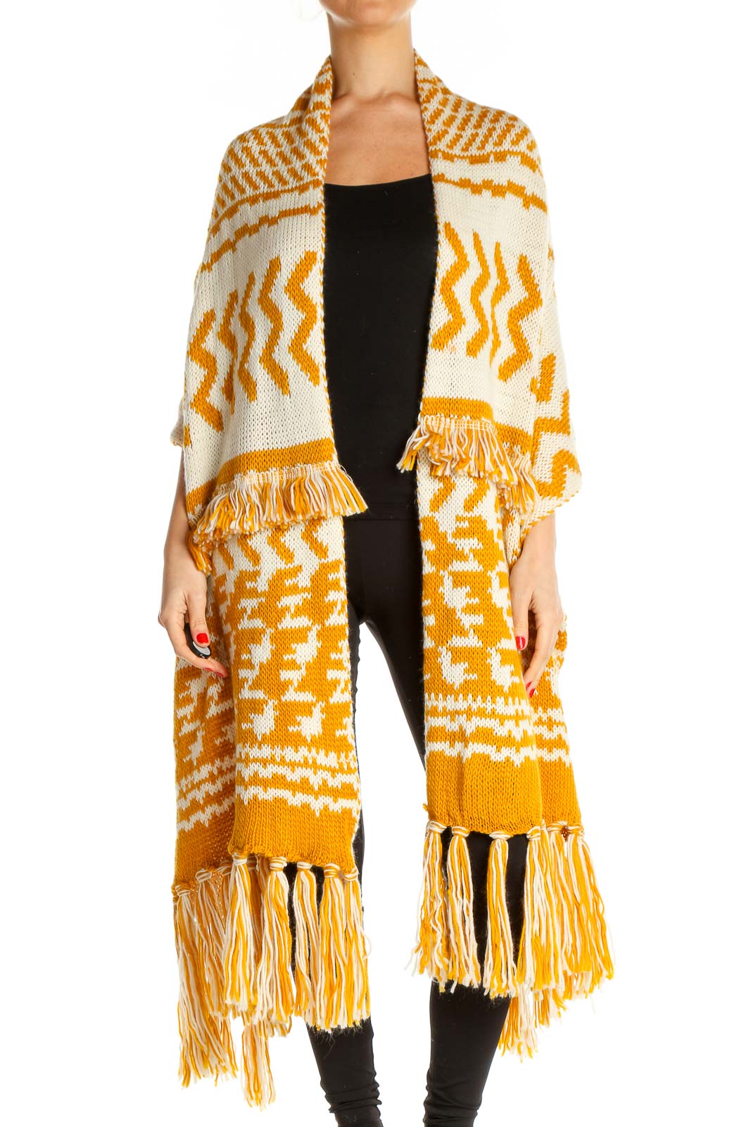 Yellow Printed All Day Wear Scarf Front
