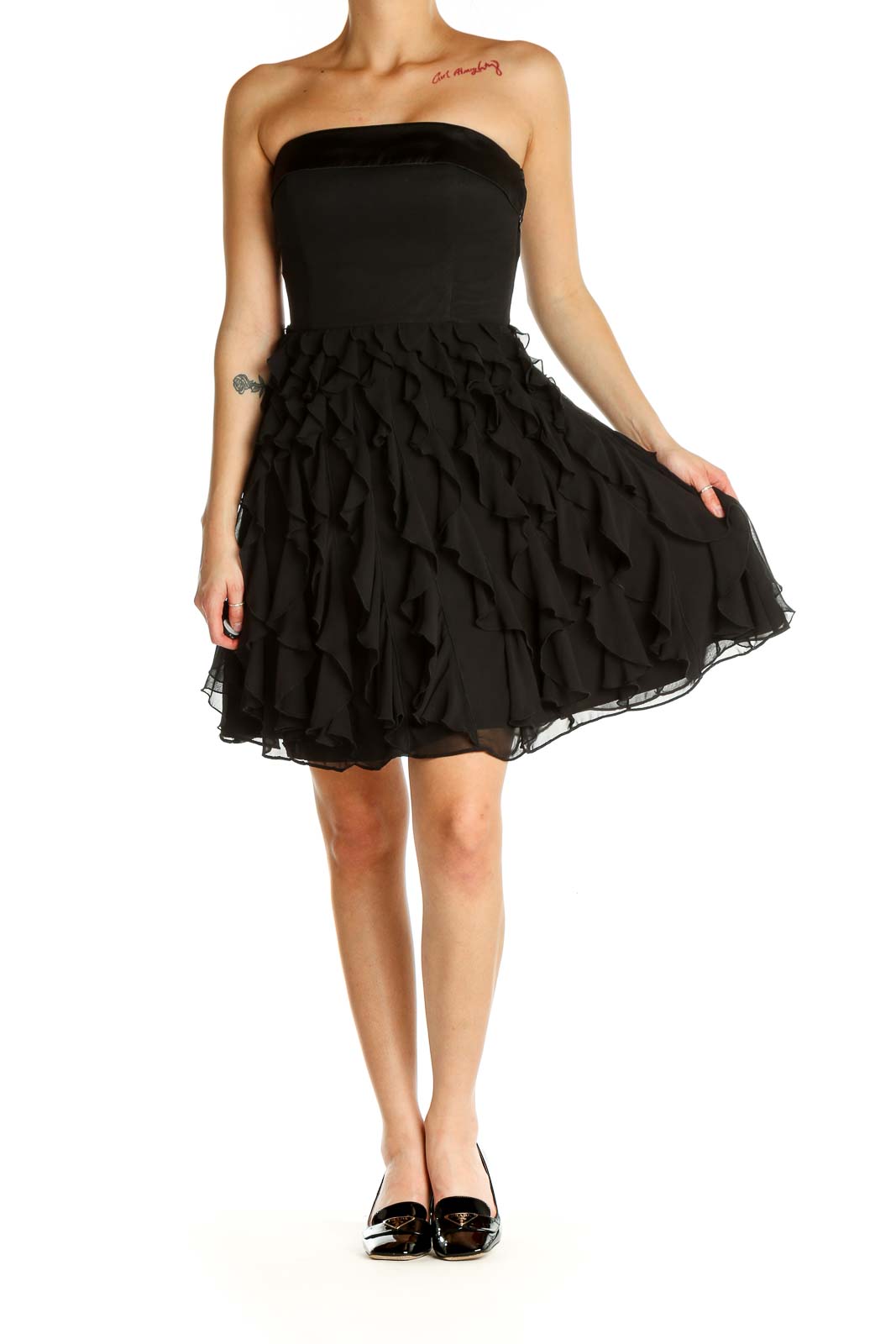 White House Black Market Strapless Black Dress