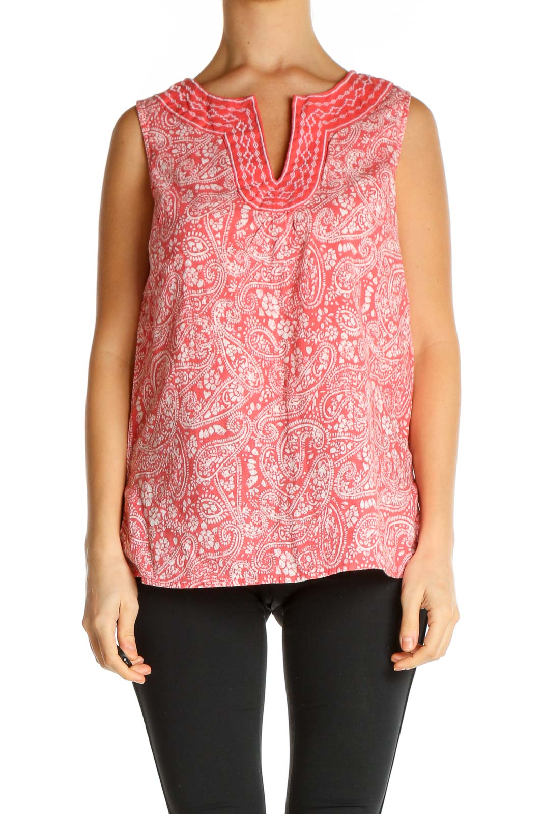 Pink Floral Print All Day Wear Blouse Front