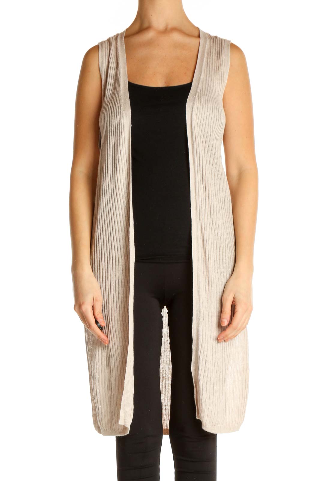 Beige Cardigan Front