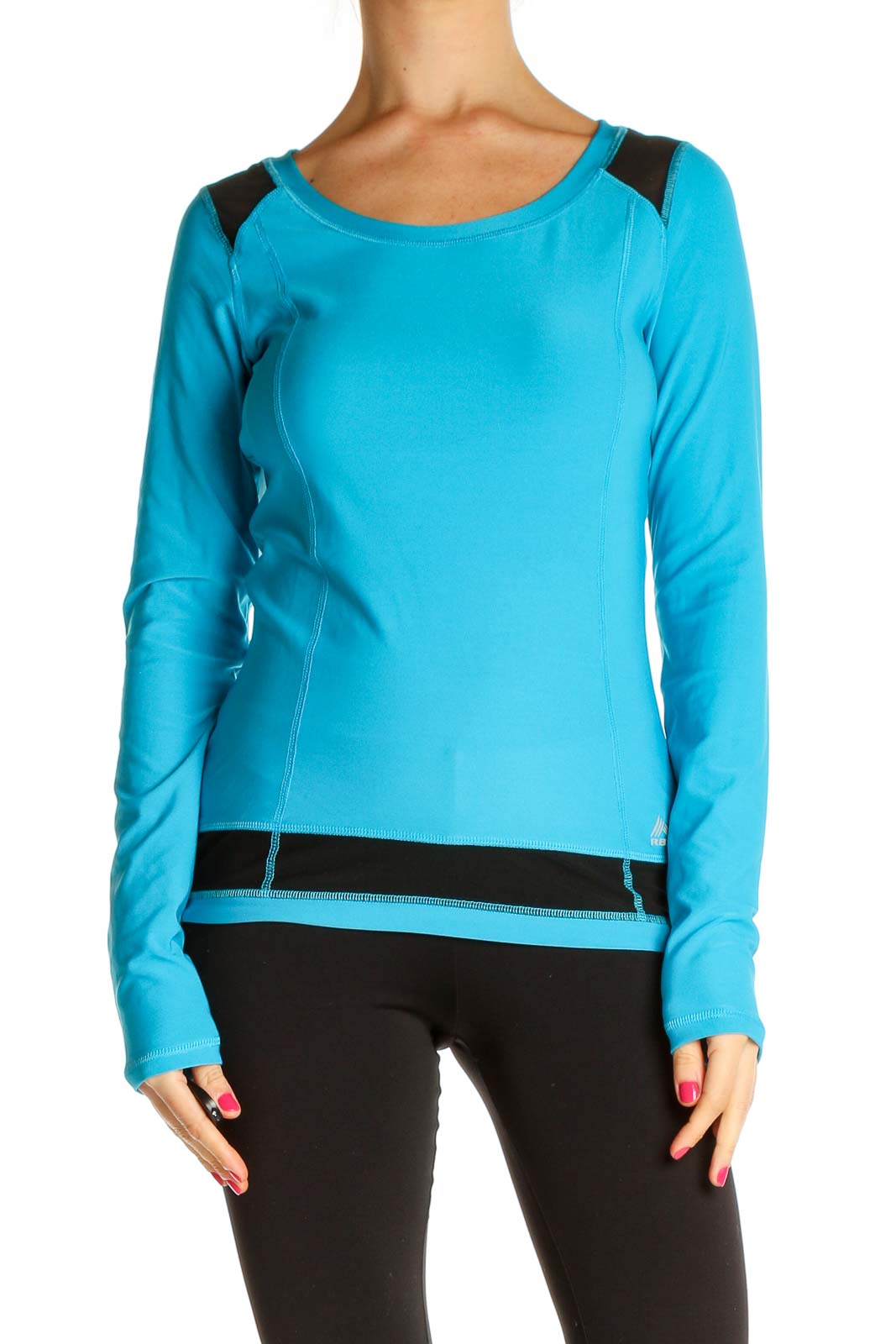 Blue Solid All Day Wear Sweater Front