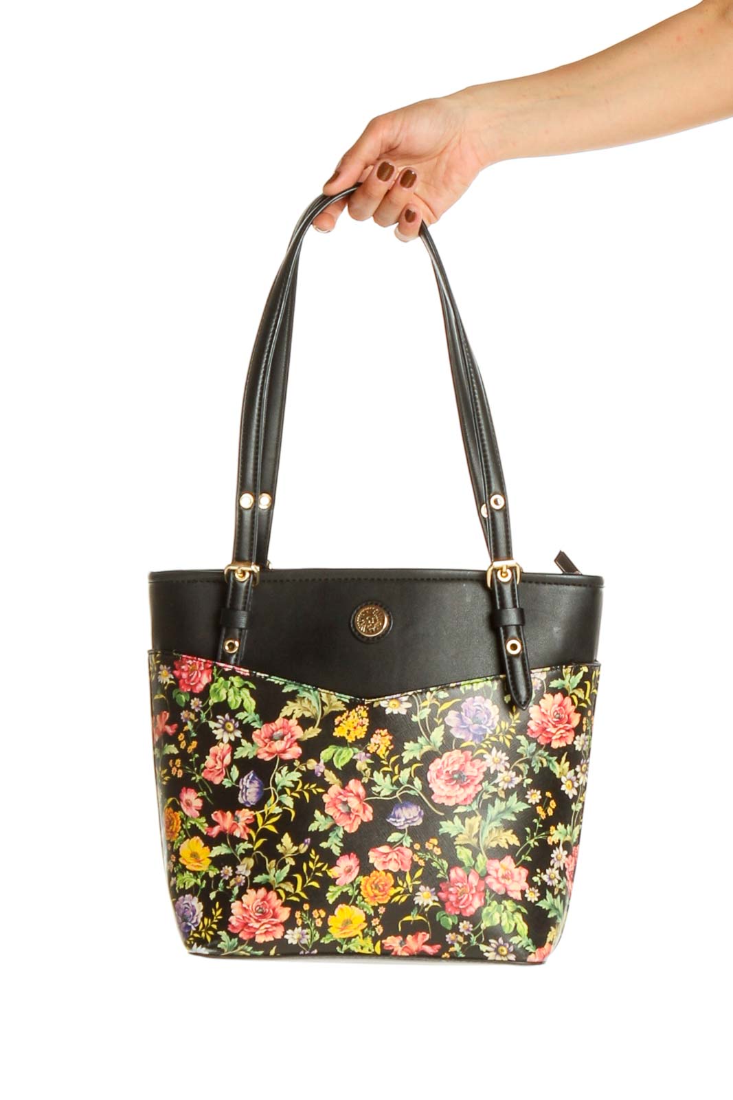 Anne klein black online tote bag