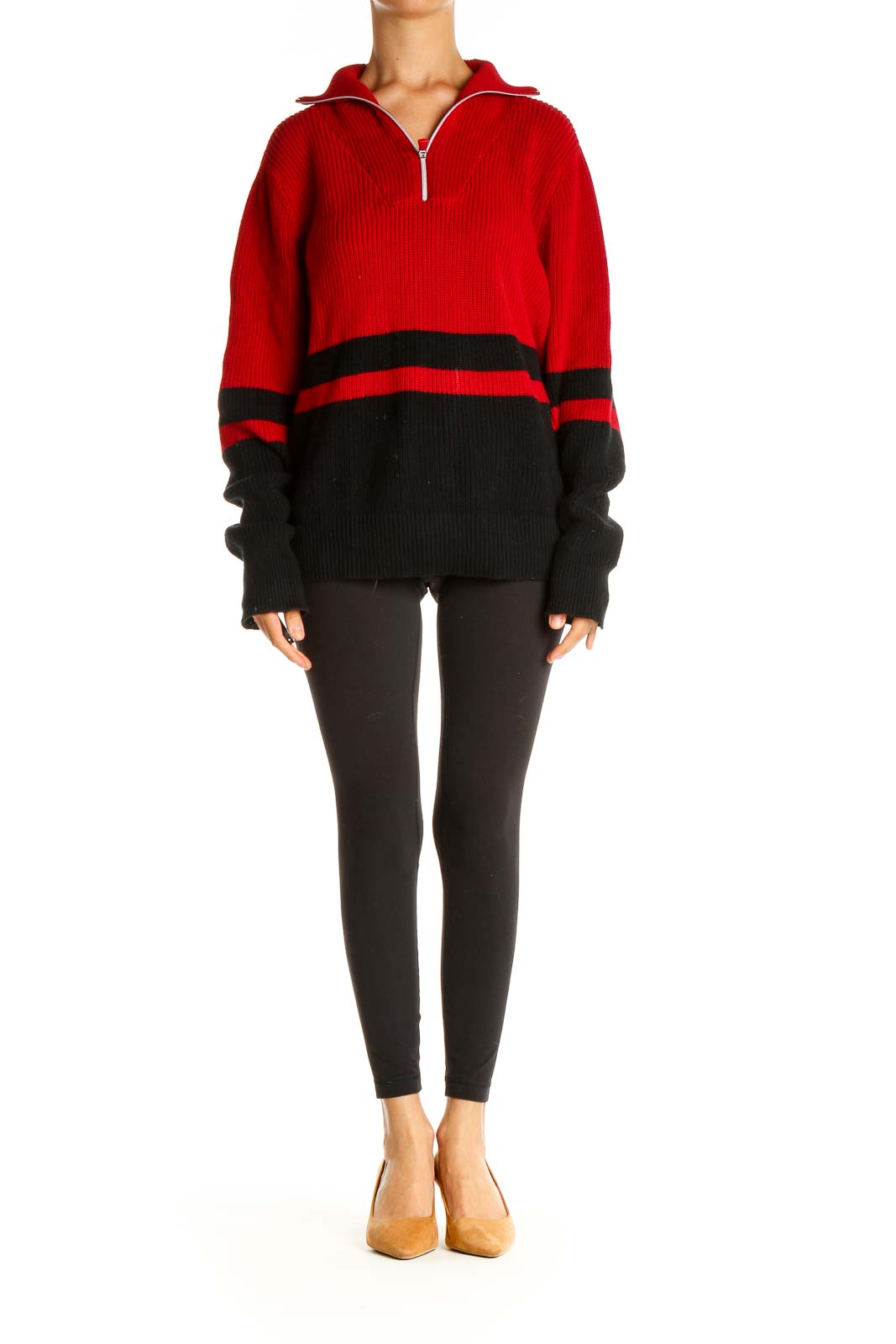 Ralph Lauren Active - Red Colorblock Retro Sweater Cotton | SilkRoll